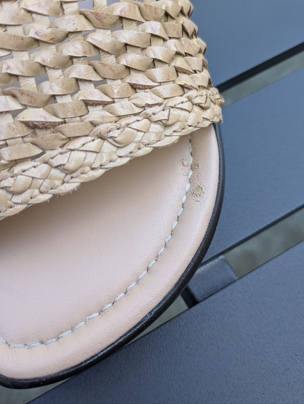 Donald J. Pliner Linzey Wedge Tan Woven Slide Sandal - Picture 7 of 9